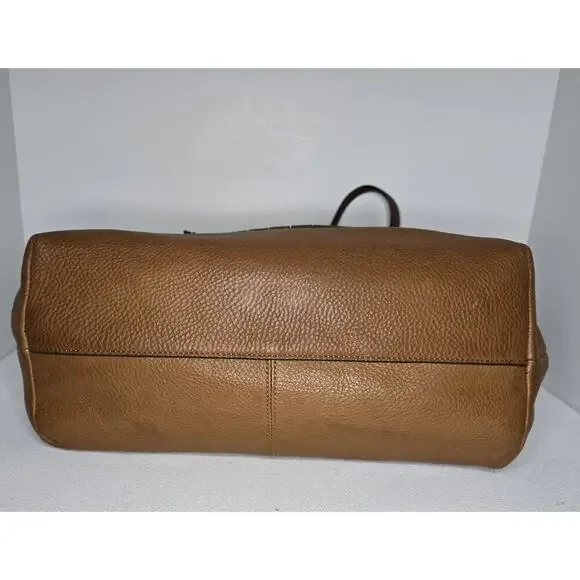 Vince Camuto Hobo Shoulder Bag Pebbled Leather Purse Tassels in Cognac Brown Lg - Picture 8 of 13